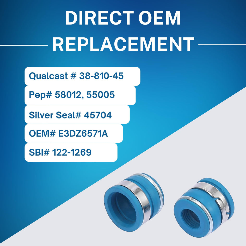 Street Sport Industries 16pcs Rubber Positive Valve Stem Seal - Fits an 11/32" Valve Stem and a .500" Guide O.D., Valve 