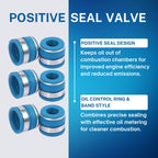 Street Sport Industries 16pcs Rubber Positive Valve Stem Seal - Fits an 11/32" Valve Stem and a .500" Guide O.D., Valve 