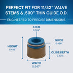 SSI 16pcs Thin Metal Body Valve Stem Seal - Fits an 11/32" Valve Stem & a