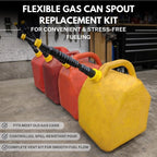 Mr. Yellow Cap Flexible Gas Can Spout Replacement Kit - UPGRADED Anti-Spill Gas Can Nozzle Replacement Fits 1 to 5 Gallo