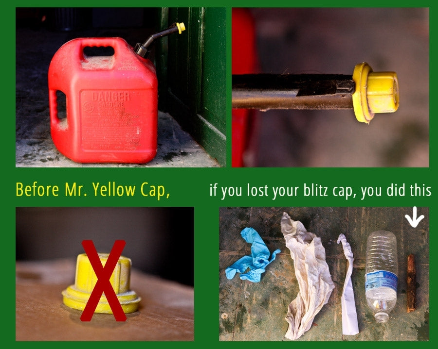 Combo Pack - 1 BLITZ Yellow Spout Caps 1 Vent Caps "FIX YOUR GAS CAN" 4pcs total