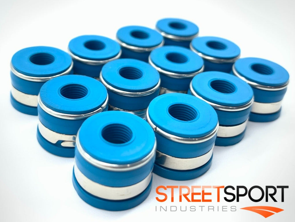 Valve Seals 8mm X .530" – FKM "Positive" Valve Stem Oil Seals – Set of 12 - New