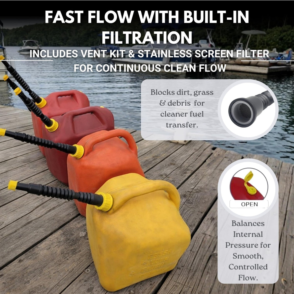 2 SET Replacement Gas Can Spout kit to Fit Midwest, Scepter,Briggs&Stratton
